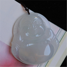 大智若愚緬甸老坑天然冰種翡翠A貨玉佛掛件