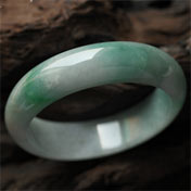 嫣然綻放緬甸天然A貨冰糯種翡翠手鐲 內徑57mm