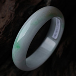 一地情花天然緬甸冰糯種A貨翡翠手鐲 內徑58mm圖