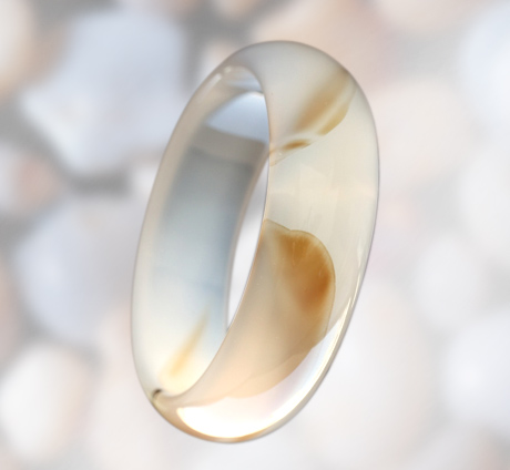 淺墨暈染天然水草瑪瑙手鐲 內徑60mm圖