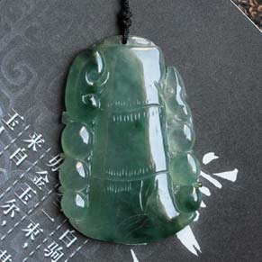 天然緬甸冰種翡翠竹節掛件 A貨玉竹節吊墜圖