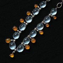 緬甸老坑玻璃種天然熒光翡翠A貨18K白金天然鉆石玉項鏈圖