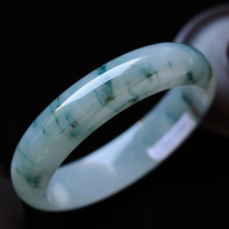 千山暮雪天然老坑冰種翡翠飄花玉手鐲 內(nèi)徑：58.8MM圖