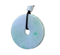 緬甸天然A貨老坑飄綠帶紫冰糯種翡翠平安扣懷古掛件圖