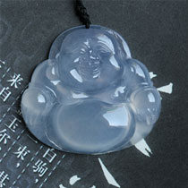 娑羅花落紫羅蘭翡翠佛公掛件