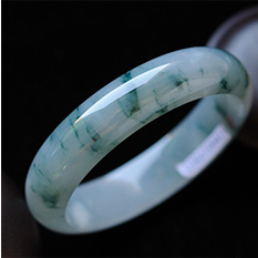 千山暮雪天然老坑冰種翡翠飄花玉手鐲內徑:58.8MM