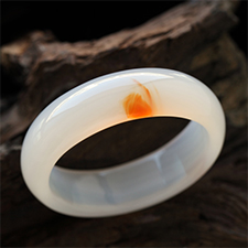 一抹嫣紅純天然瑪瑙手鐲 內徑59.6mm