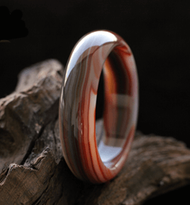 墨色離人天然水草紅色瑪瑙手鐲 內徑58mm